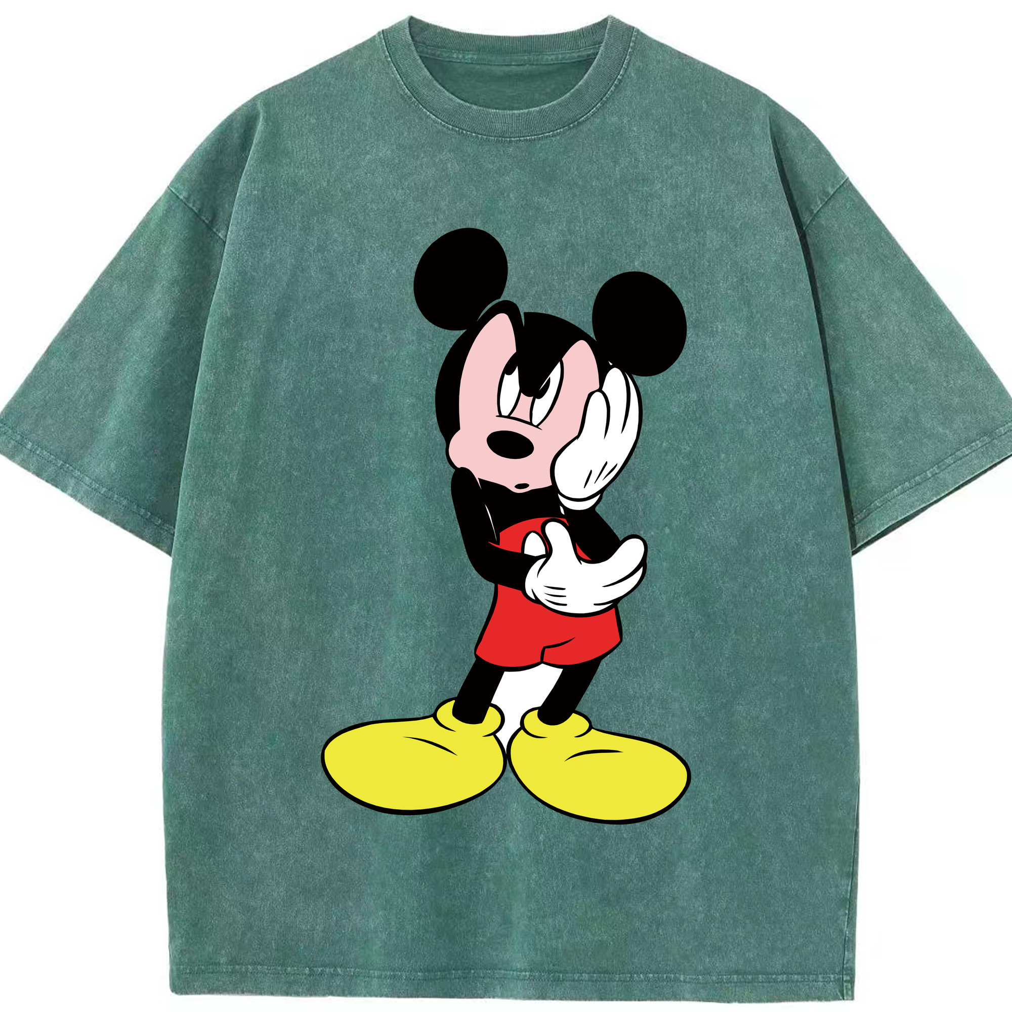 （画像用） ミッキーマウス Mickey Mouse 綿100% ヴィンテージ風 半袖Tシャツ（フロントプリント）